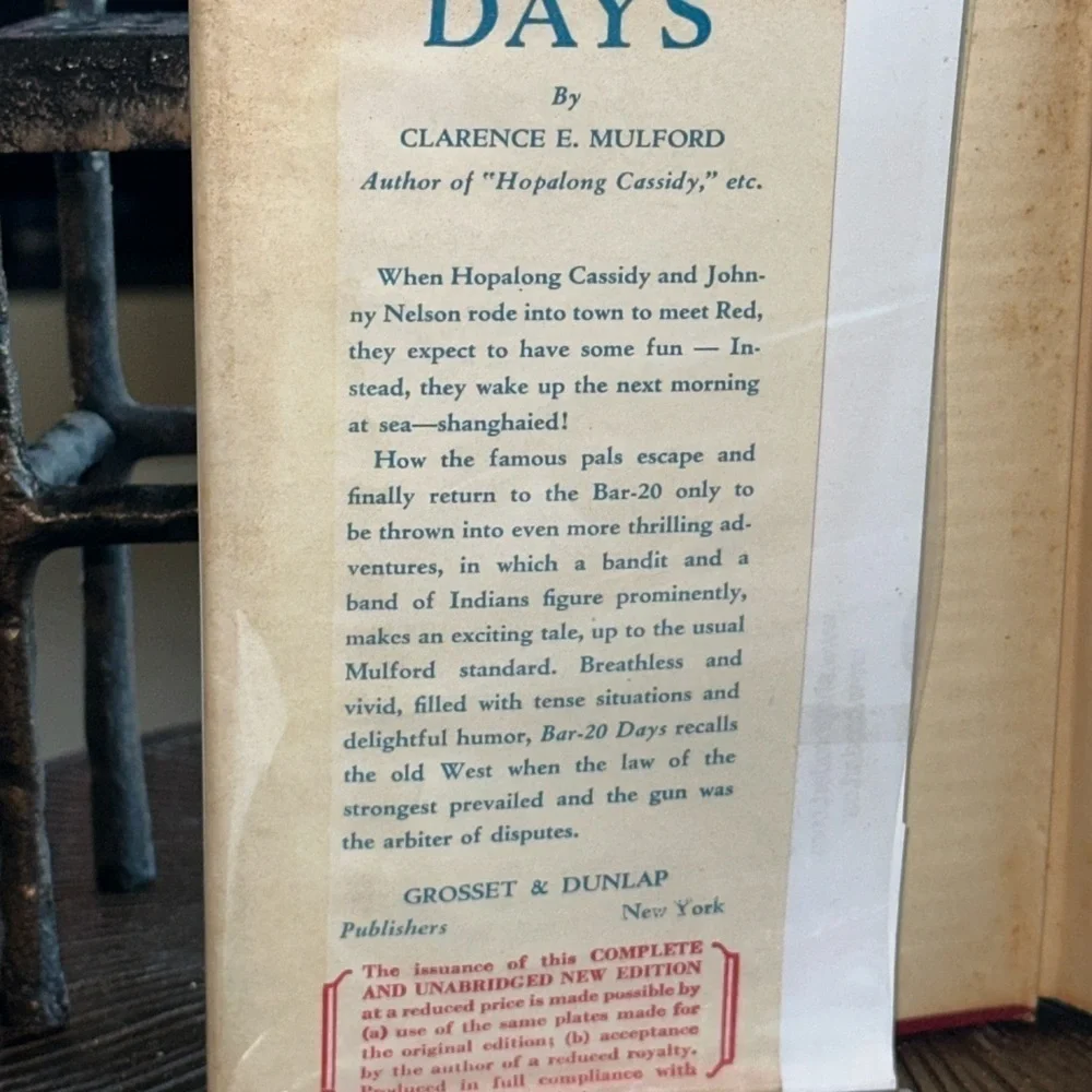 Bar-20 Days by Clarence E. Mulford  (Grosset & Dunlap) – Hopalong Cassidy Series